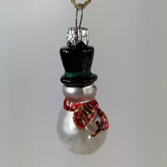 Mouthblown Christmas Ornaments 2.5" Set 4 Snowman Tree Santa Claus Holiday Decor - Picture 10 of 16